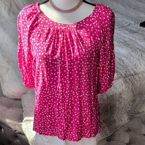 Elegant Pink Polka Dot Blouse